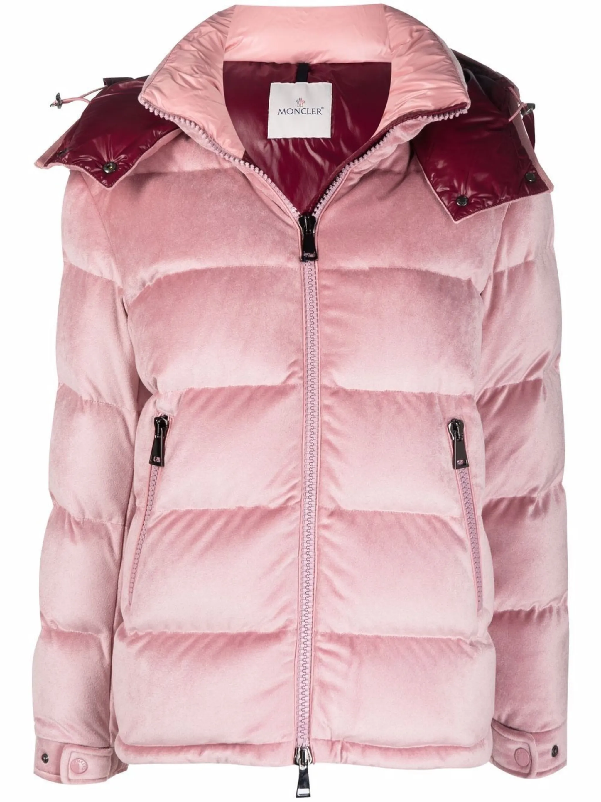 Moncler pink jacket velvet hotsell