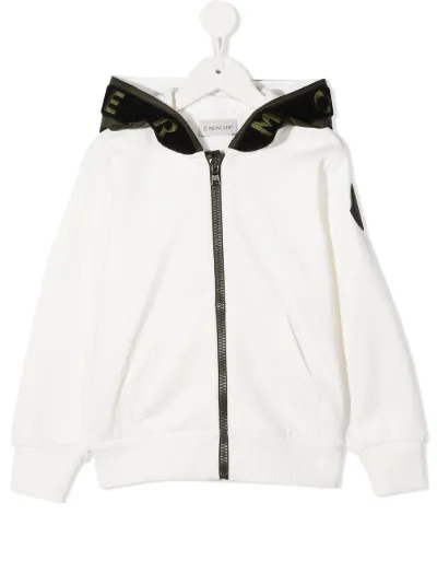 white zip front hoodie