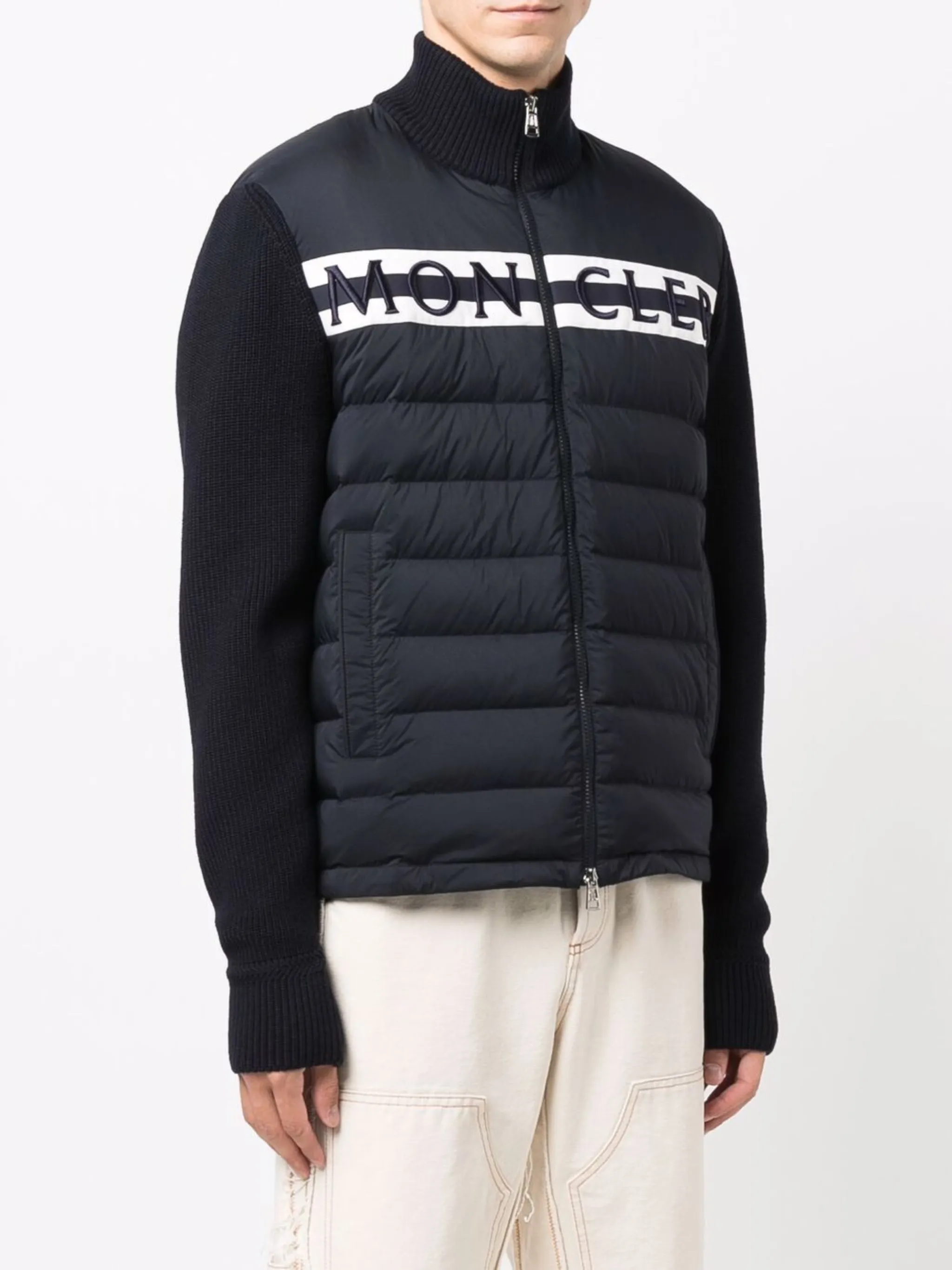 Moncler logo embroidered quilted jacket Eraldo FR