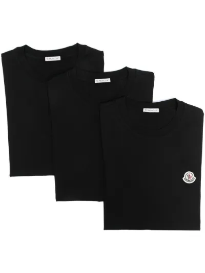 Moncler logo patch cotton T shirt pack of three Eraldo UK