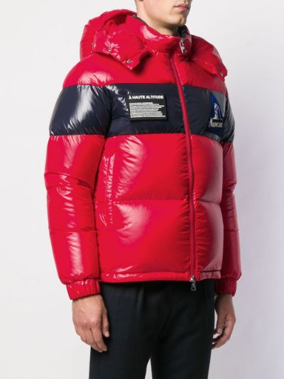 moncler gary patch text hooded down jacket