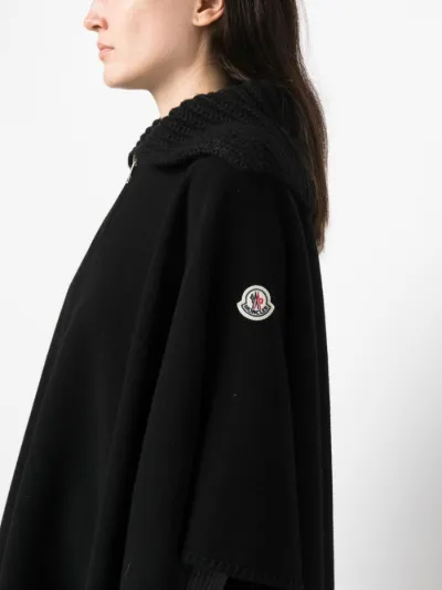 Moncler logo patch wool cape Eraldo US