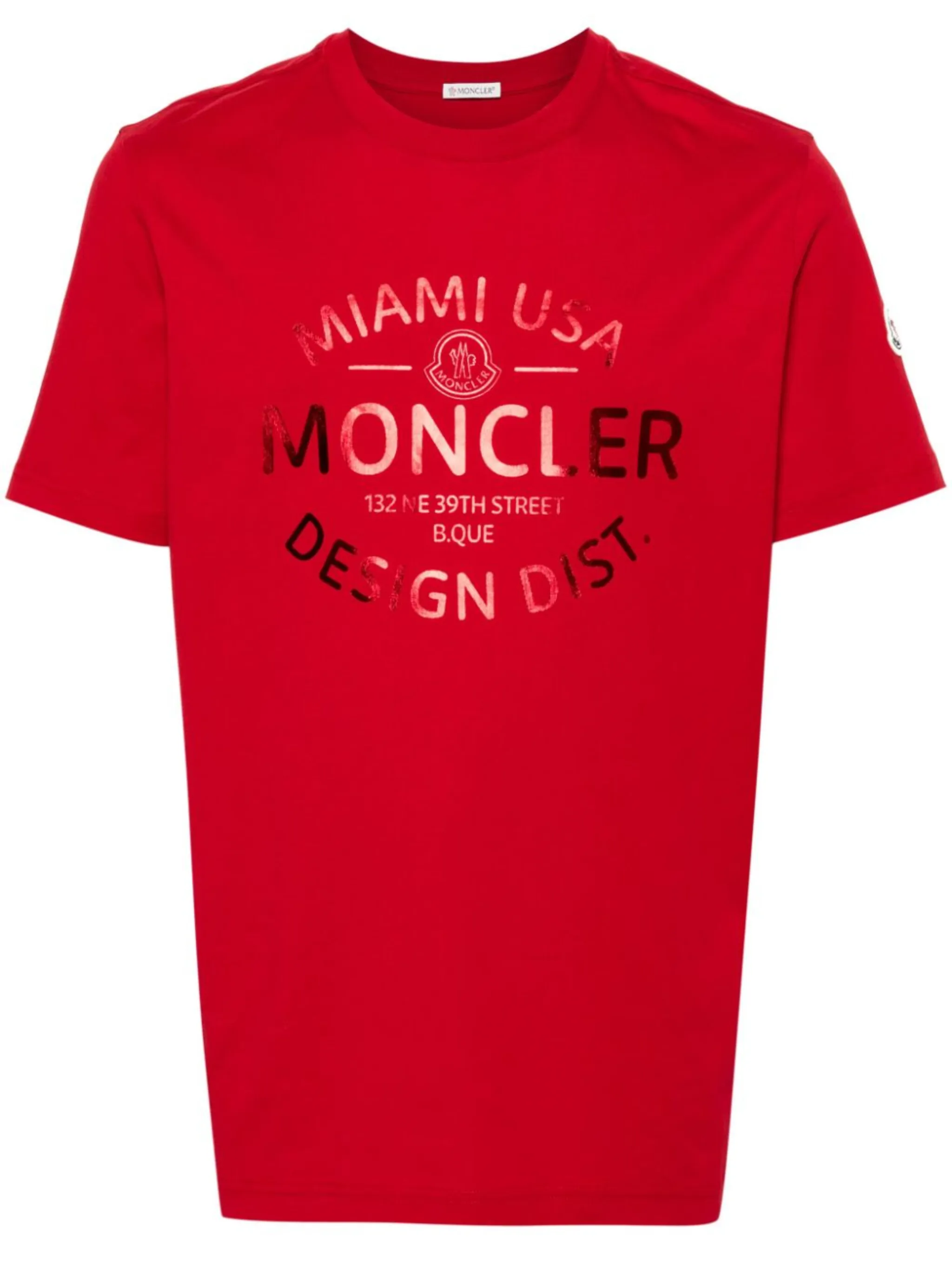 週末セールMONCLER 赤Tシャツ ロゴ入り｜Tシャツ/カットソー(半袖/袖なし)
