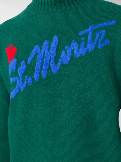 Moncler Maglione con logo intarsiato verde | MODES