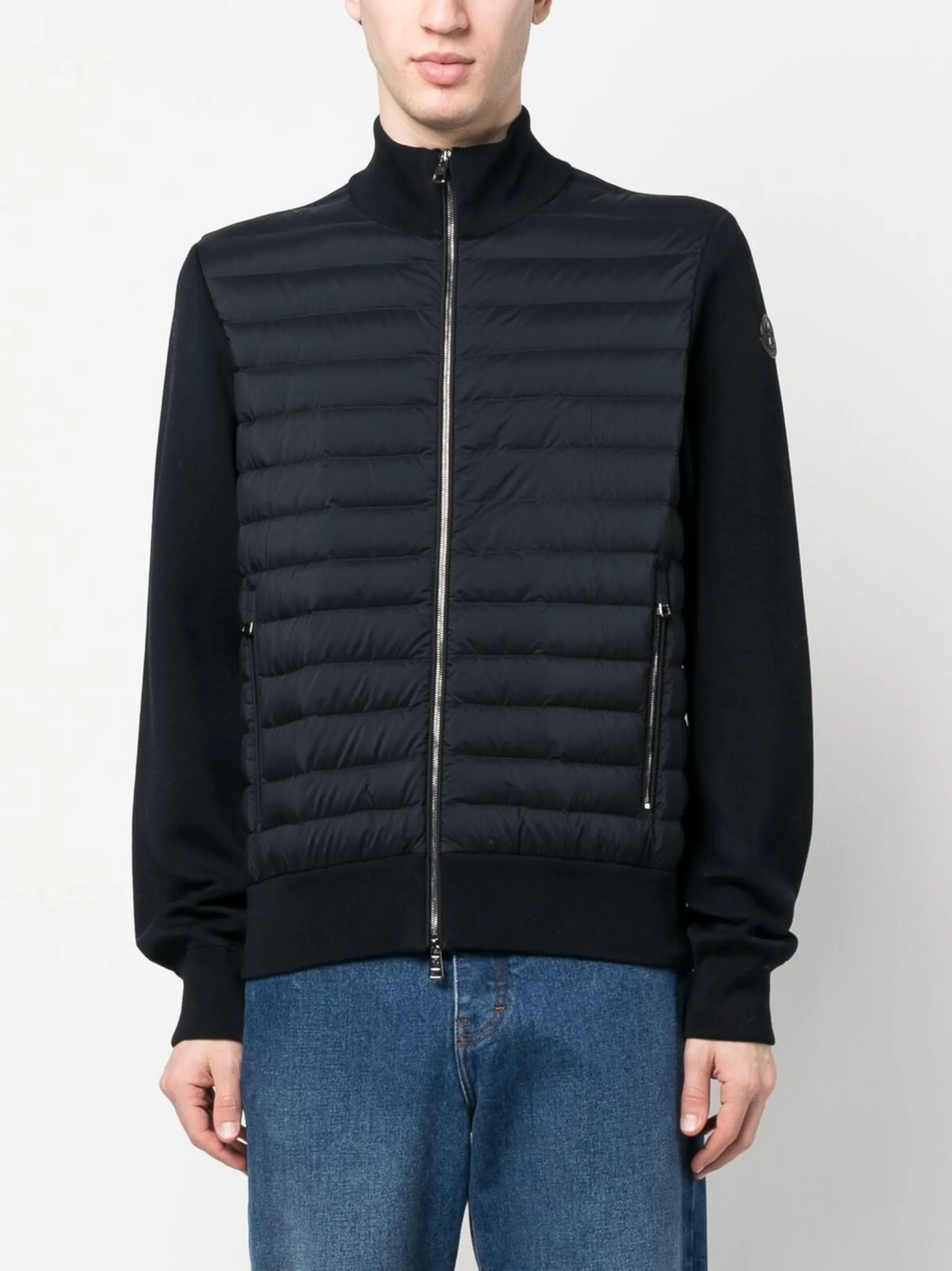 Moncler padded contrast-sleeve jacket | Eraldo.com CA