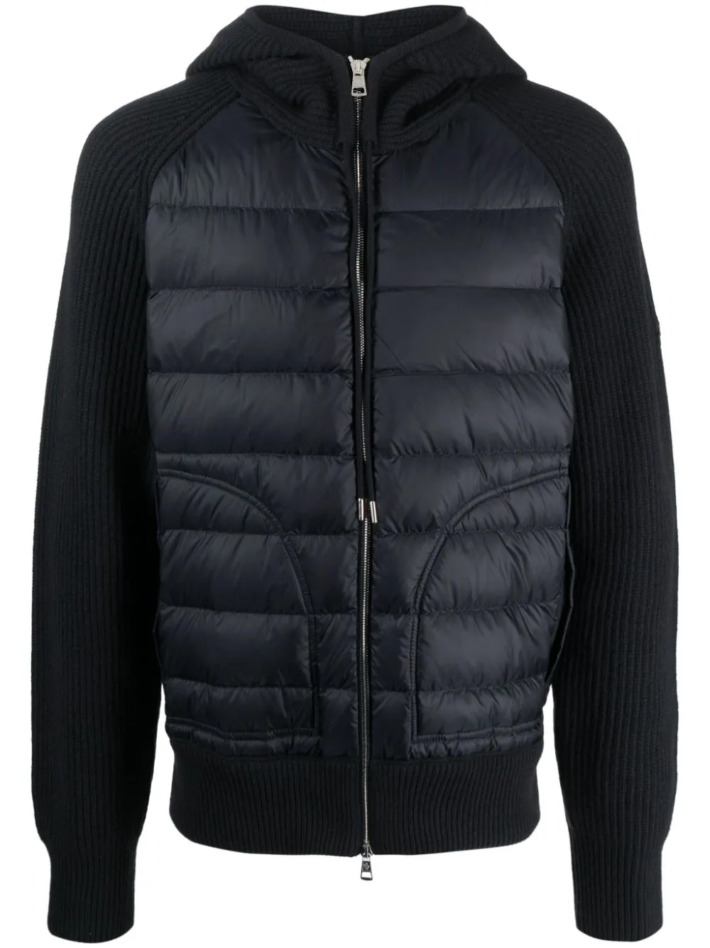 moncler padded panel knitted cardigan