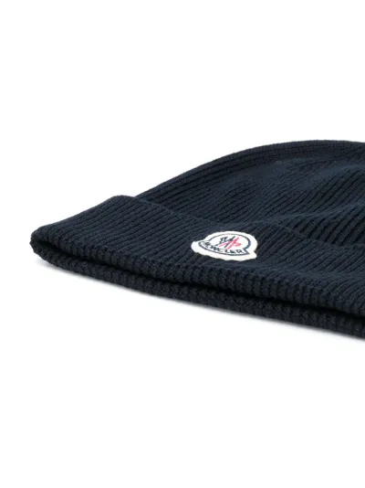 moncler ribbed beanie hat