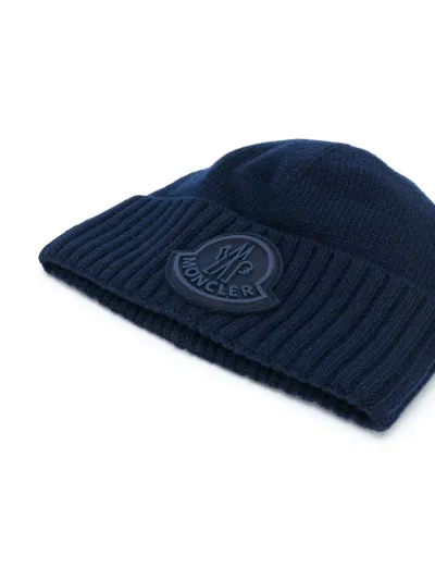 ribbed large logo beanie | Moncler 