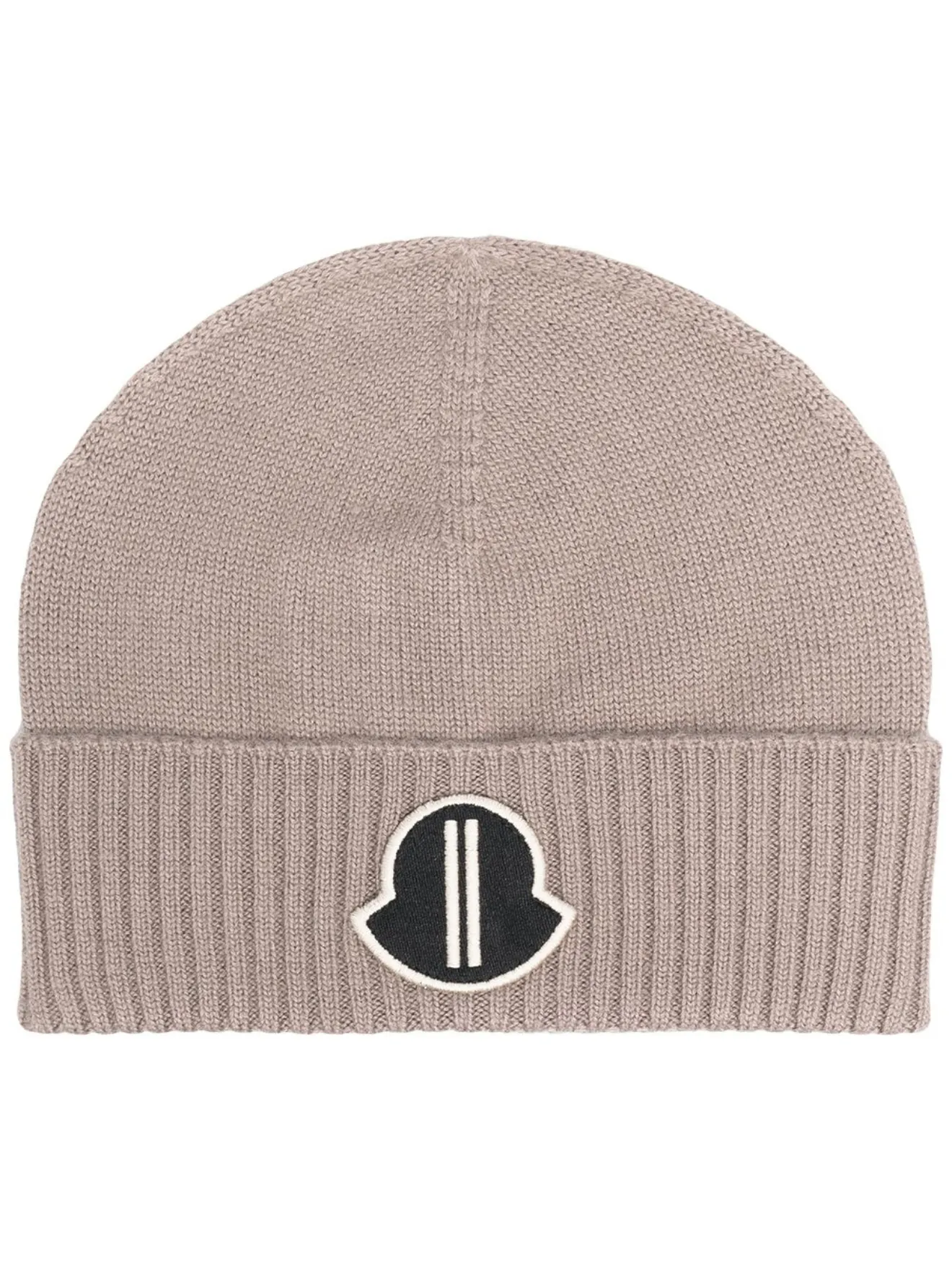 Moncler + Rick Owens logo-patch beanie 
