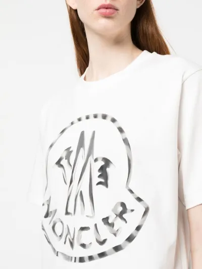 Moncler White Logo Print Short Sleeve T shirt Eraldo FR