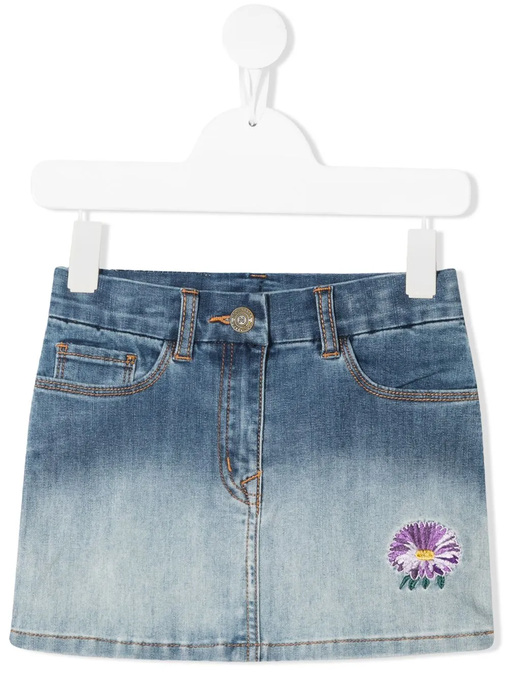 embroidered jean skirt