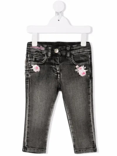 floral-embroidered jeans | Monnalisa | Eraldo.com
