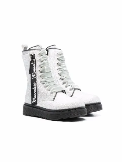 glitter chunky boots