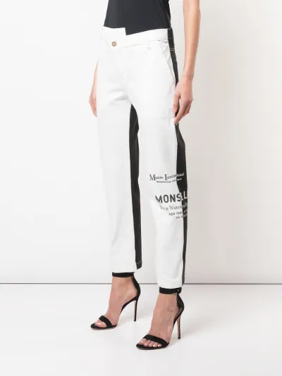 half grey half white jeans