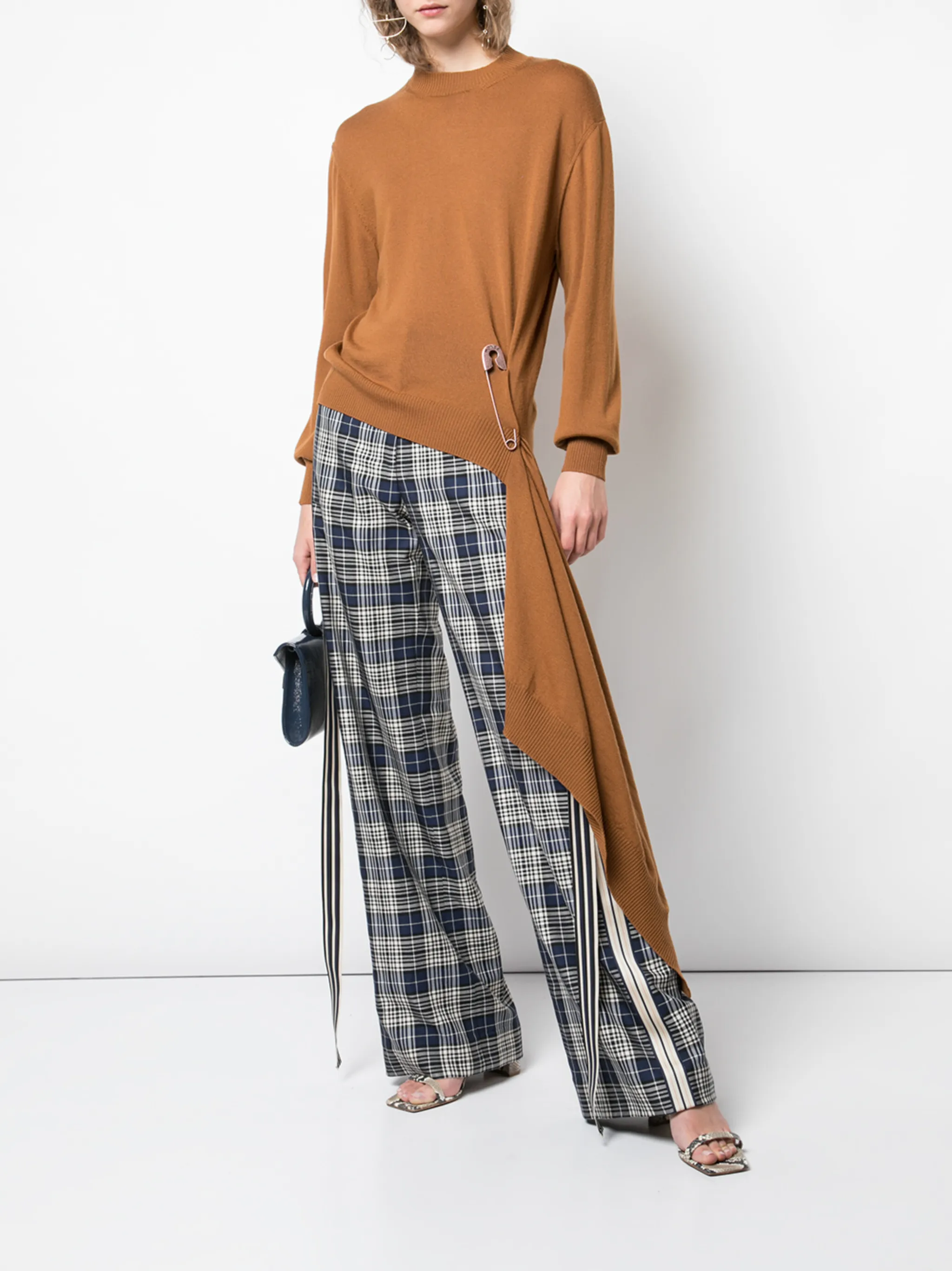 【MONSE】NAVY Vintage Plaid Trouser pants MONSE】NAVY Vintage Plaid Trouser pants