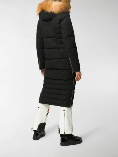 black padded midi coat