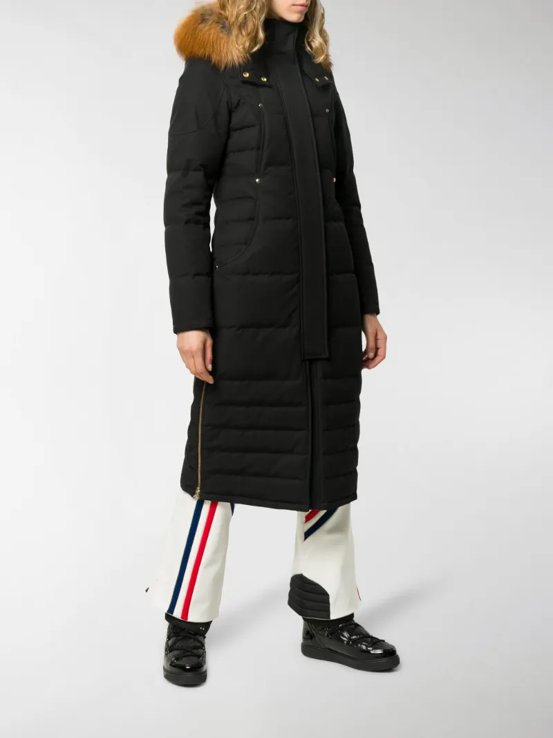 black midi coat with hood