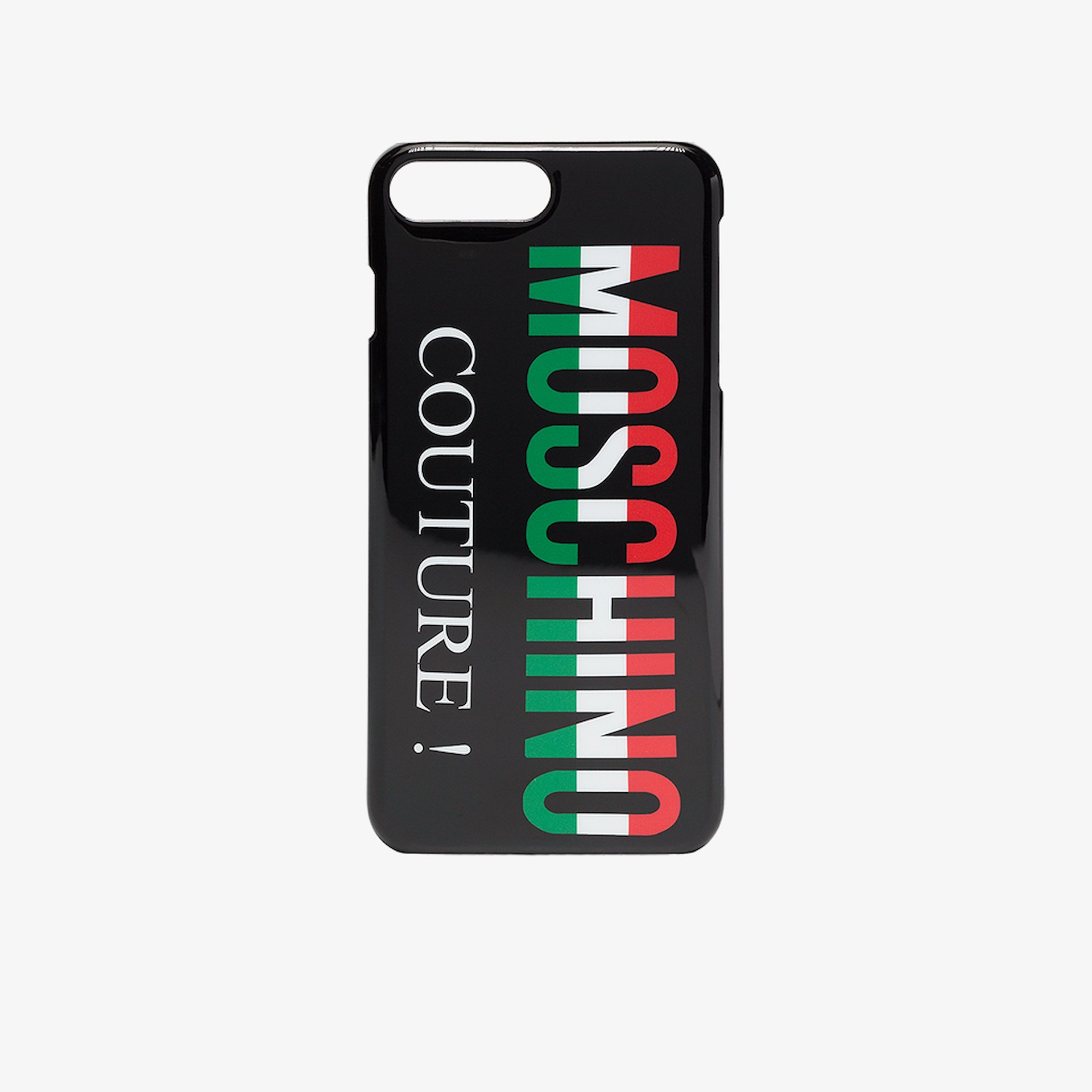 Moschino Black Italian Logo Iphone 8 Plus Case Browns