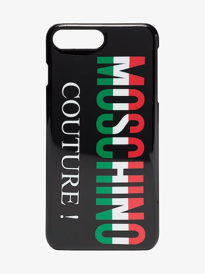 Moschino Black Italian Logo Iphone 8 Plus Case Browns