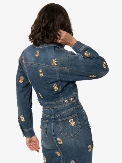 moschino cropped denim jacket
