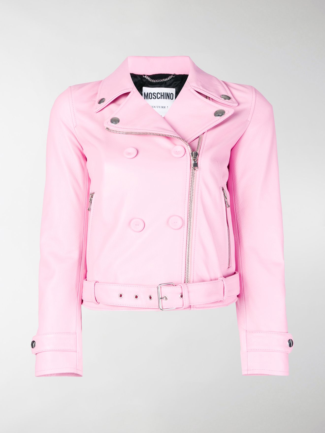 moschino pink leather jacket