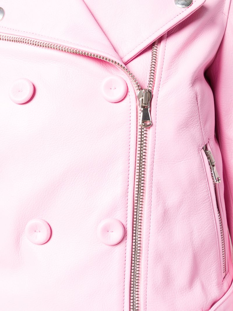 moschino pink leather jacket