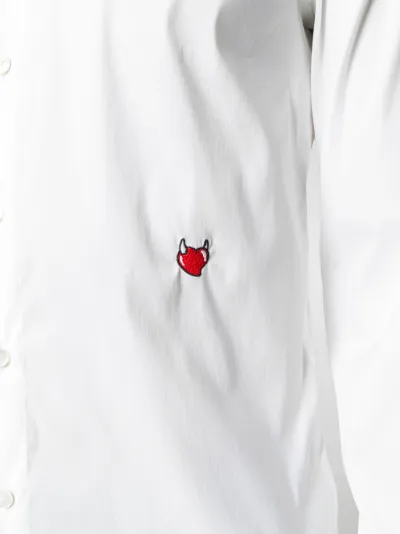 Moschino embroidered heart shirt white 