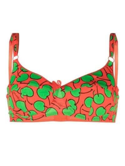 graphic-print underwired bra, Moschino