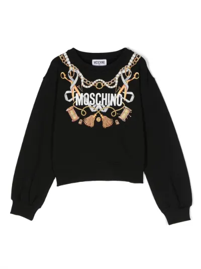 Moschino Kids graphic print cotton sweatshirt Eraldo SE