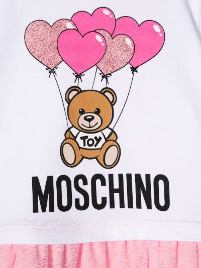 logo bear print T-shirt dress 