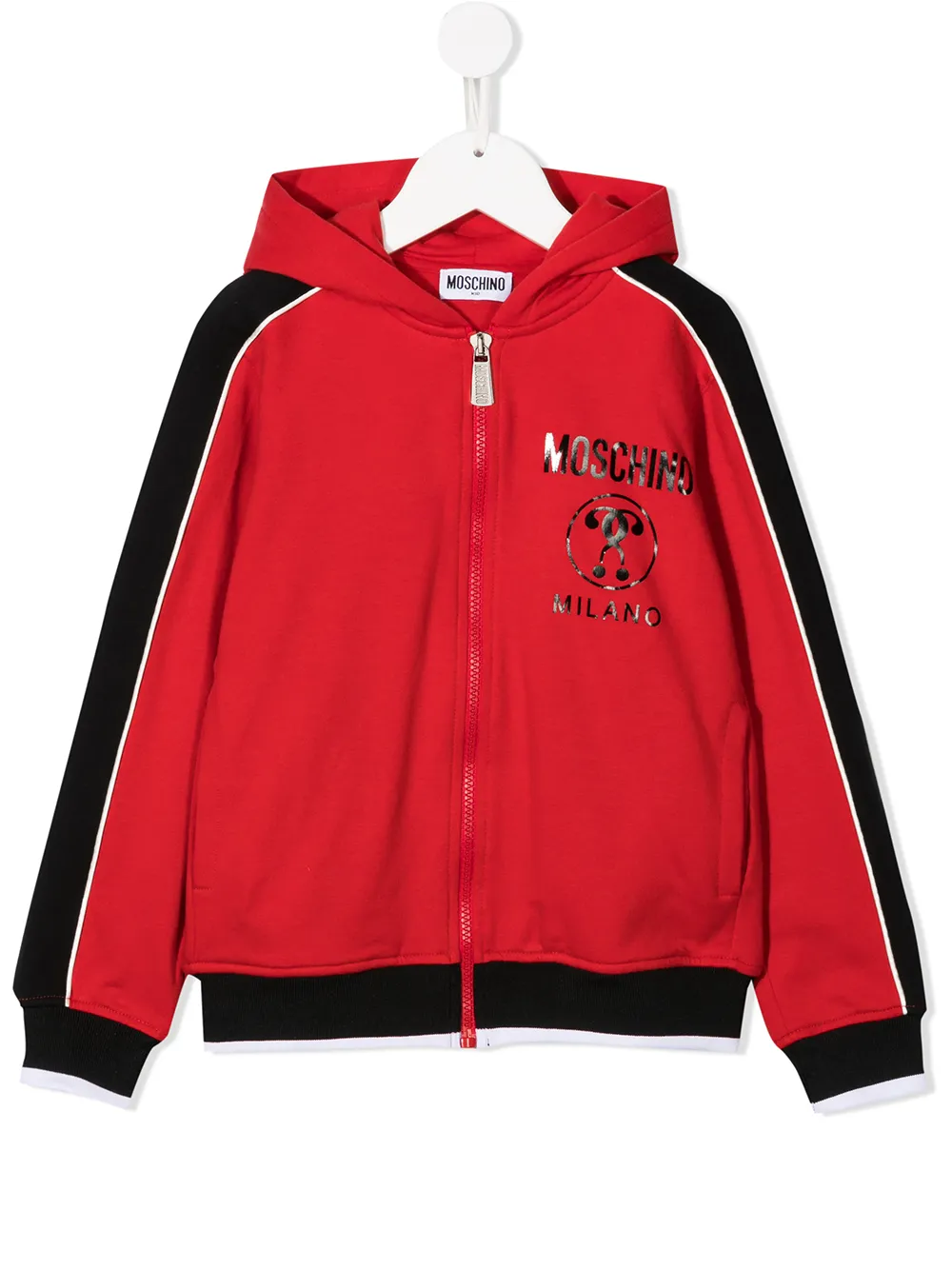 red moschino hoodie