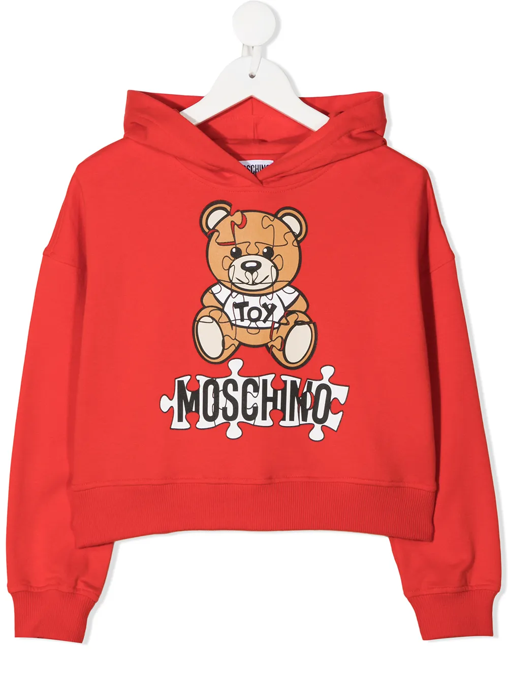 Moschino Kids Puzzle Teddy print hoodie Eraldo MC