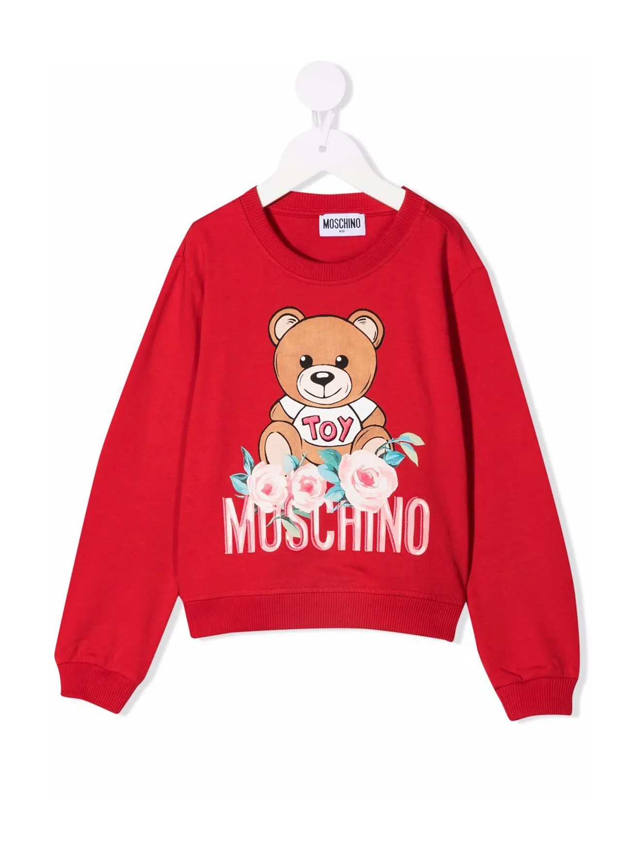 red moschino sweatshirt