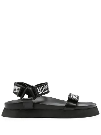 logo embroidered touch strap sandals Moschino Eraldo