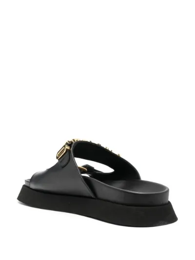 【関税＆送料込み】Moschino Sandals Moschino logo-plaque double-strap sandals | Eraldo.com SH