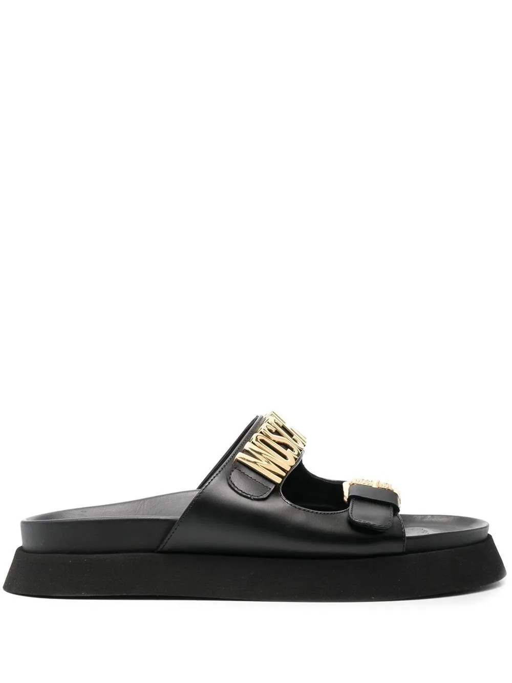 【関税&送料込み】Moschino Sandals Moschino logo-plaque double-strap sandals | Eraldo.com SH