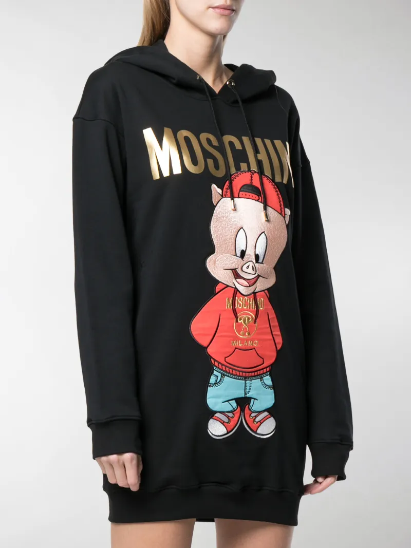 moschino hooded sweatshirt dress