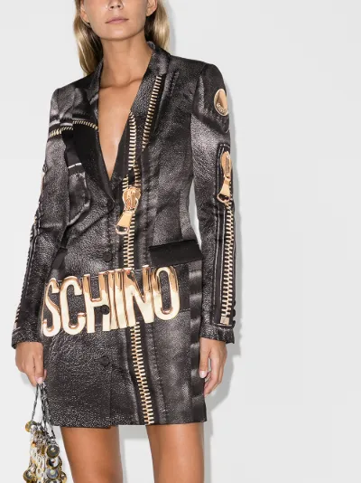 moschino black leather dress