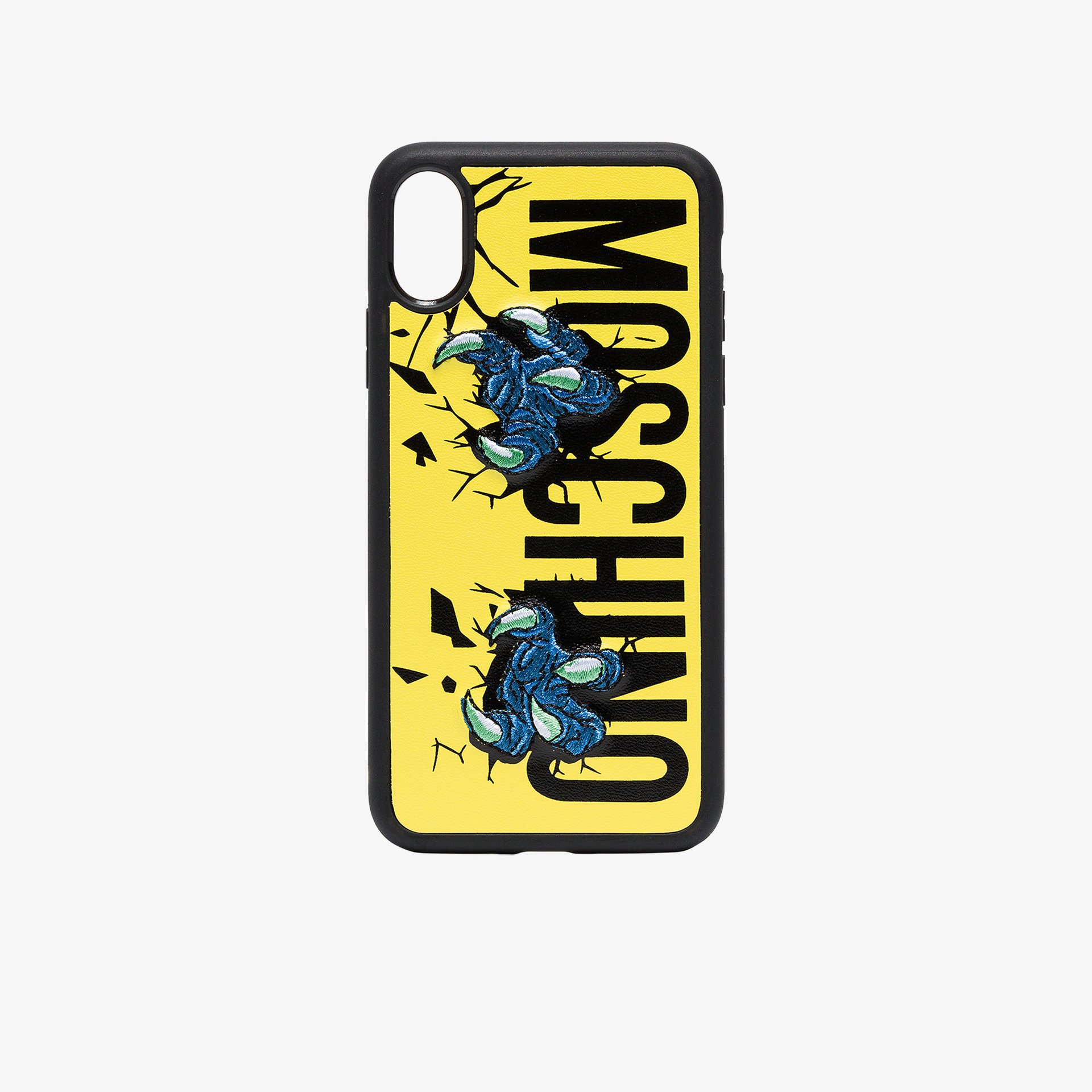 Moschino Multicoloured Claw Logo Print Iphone X Case Browns