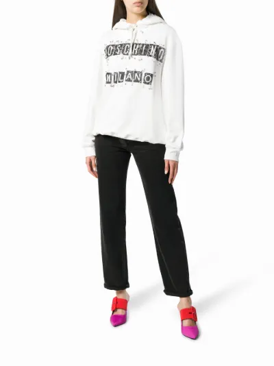 Moschino safety pin logo hoodie Eraldo DE