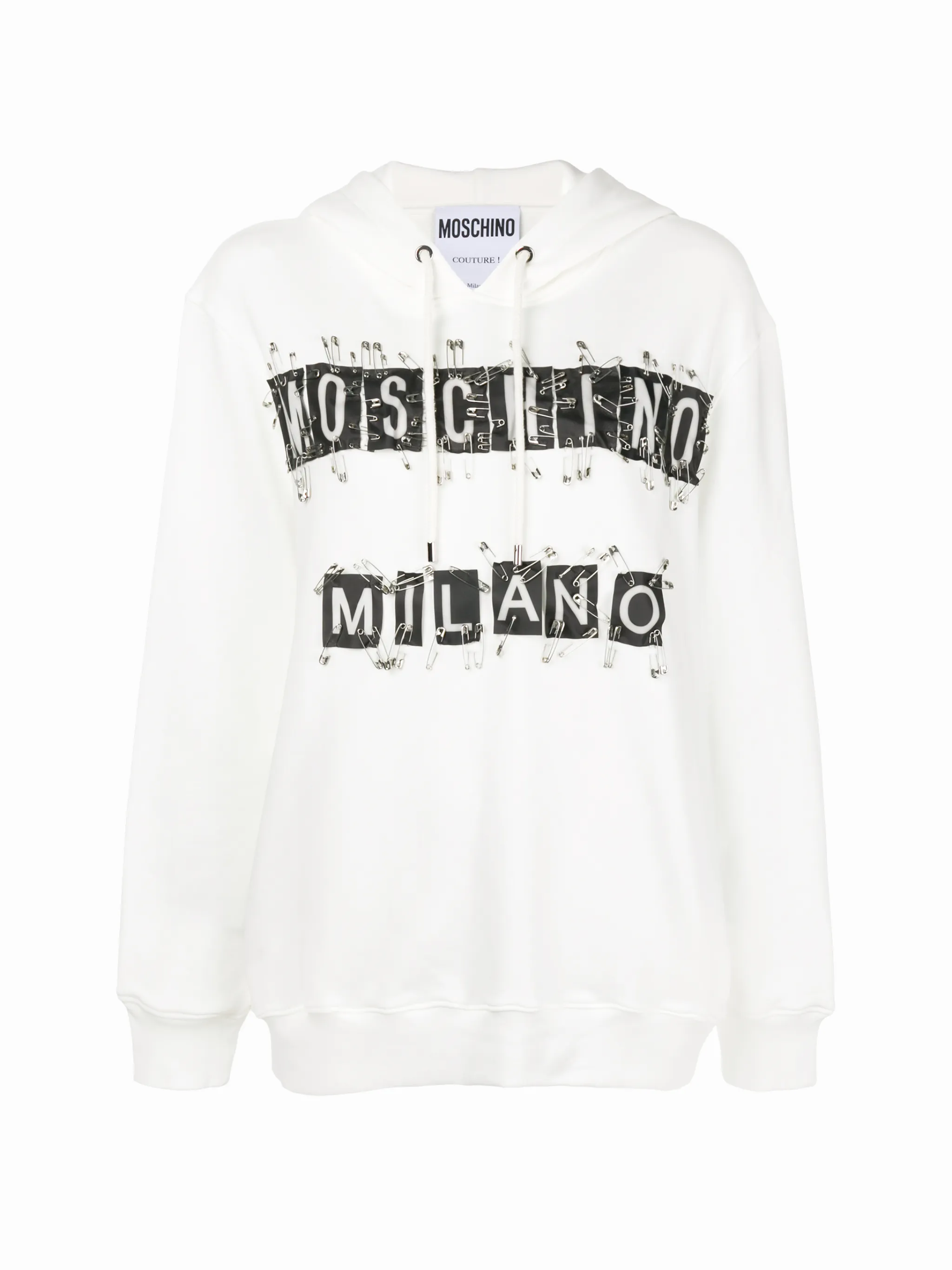 Moschino safety pin logo hoodie Eraldo DE