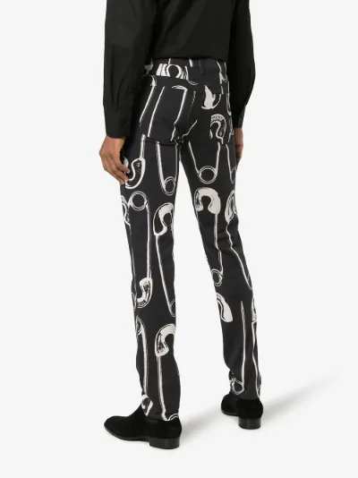 Moschino safety pin print slim jeans | Browns Moschino safety pin print slim jeans | Browns