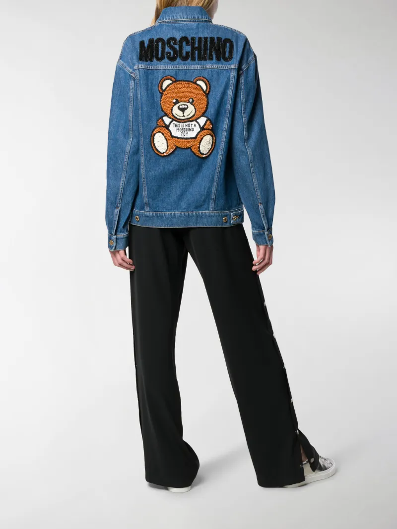 moschino denim jacket bear