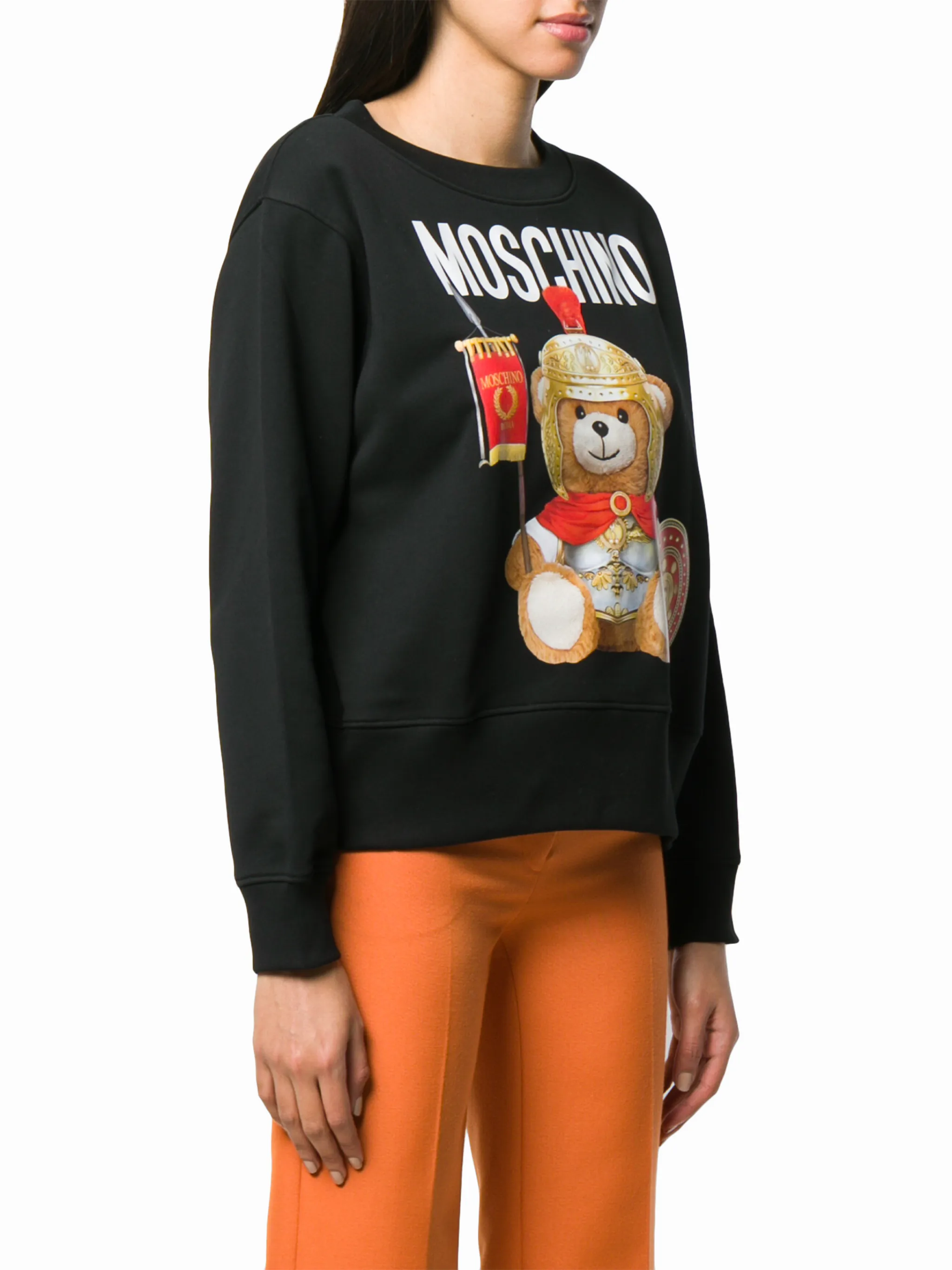 MOSCHINO LOGO TEDDY BEAR ORGANIC COTTON SWEATSHIRT SIZE 40