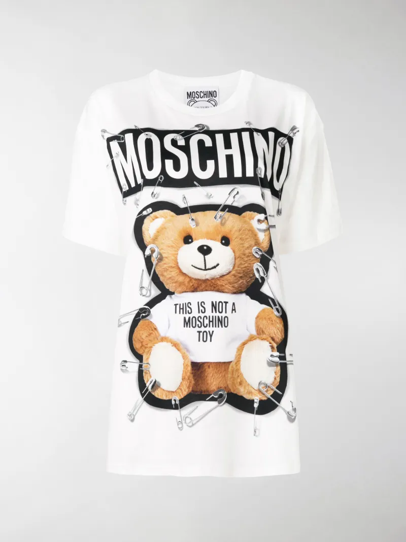 Moschino Teddy logo print t shirt white 
