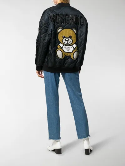 moschino teddy bear denim jacket