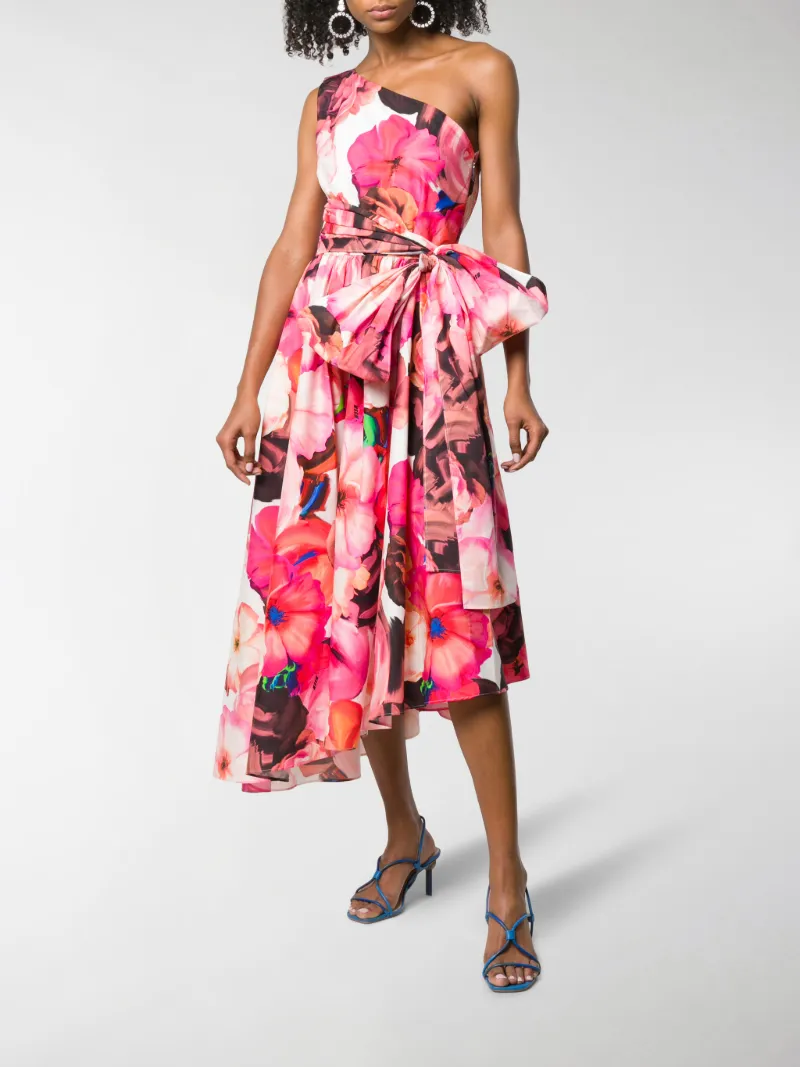 Con Stampa Abito Di Rosa Floreale Msgm Colore Asimmetrico OZkXwiPuT