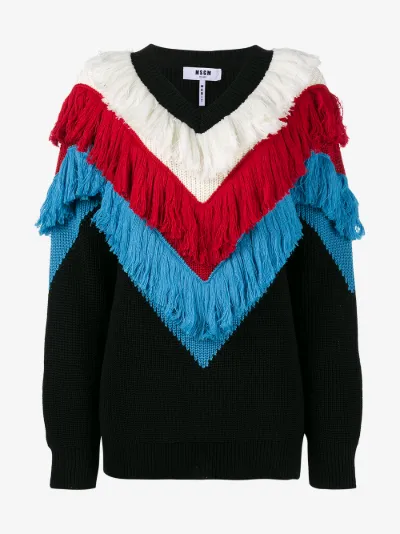 msgm fringe sweater