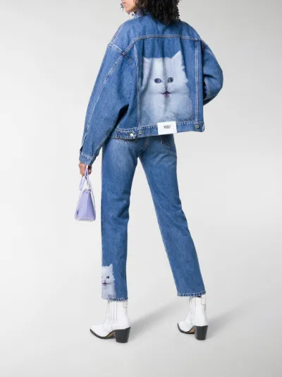 MSGM cropped cat hem jeans blue | MODES