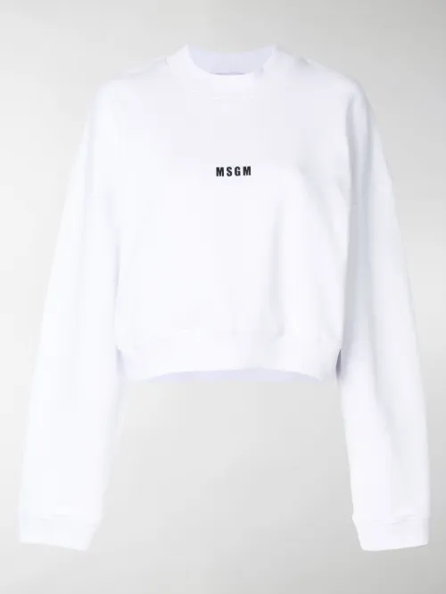 MSGM - cropped mini logo sweatshirt